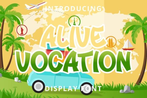 Alive Vocation: A Fun and Cute Display Font for Children-Themed Designs